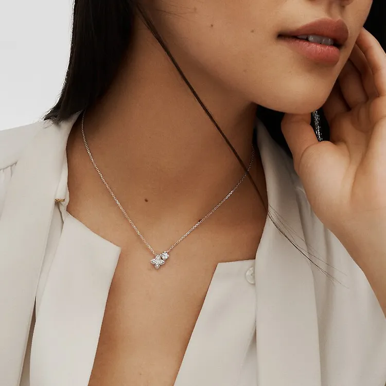 LOUIS VUITTON Lv Diamonds Double Pendant Round Brilliant Cut-3