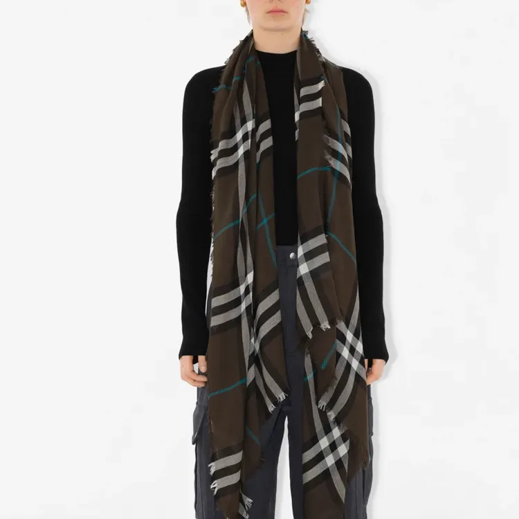 Burberry Check Wool Scarf-4