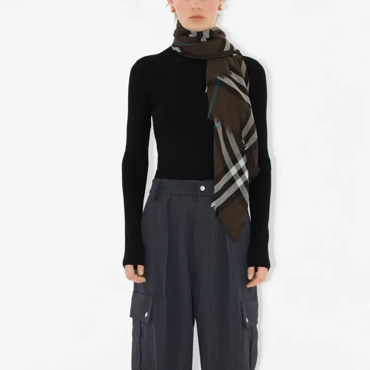 Burberry Check Wool Scarf-3