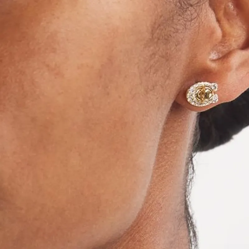 COACH Brass Stud Earrings Women's Gold-3