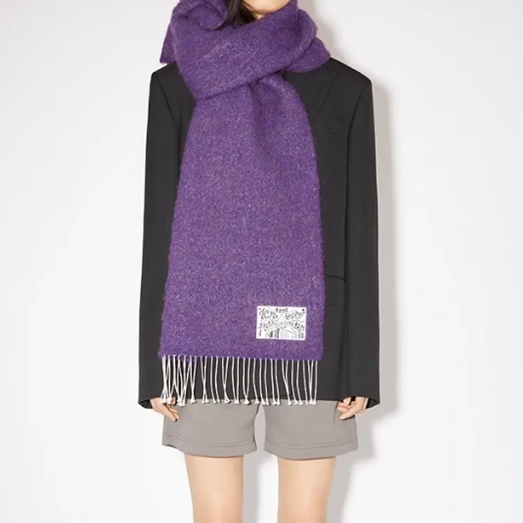 Acne Studios Knit Scarves Unisex Purple-1