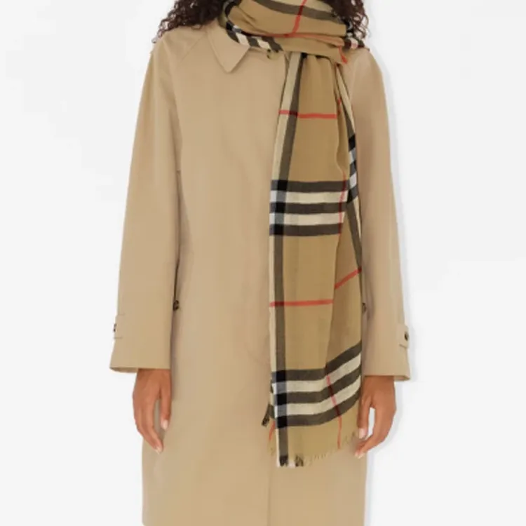 Burberry Checked Fringed Edge Scarf-2