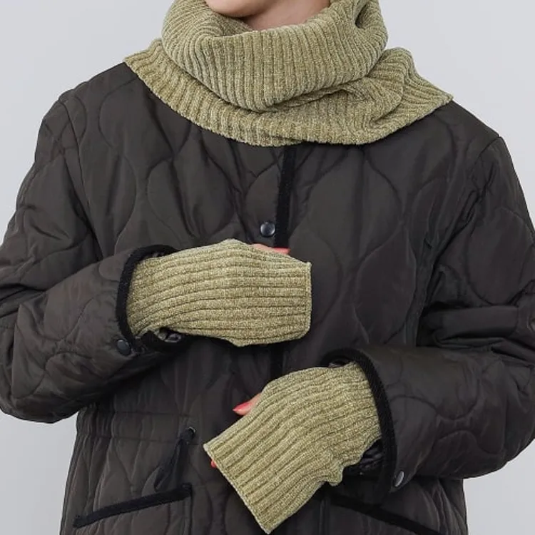 Beams Gloves Women's Green-1