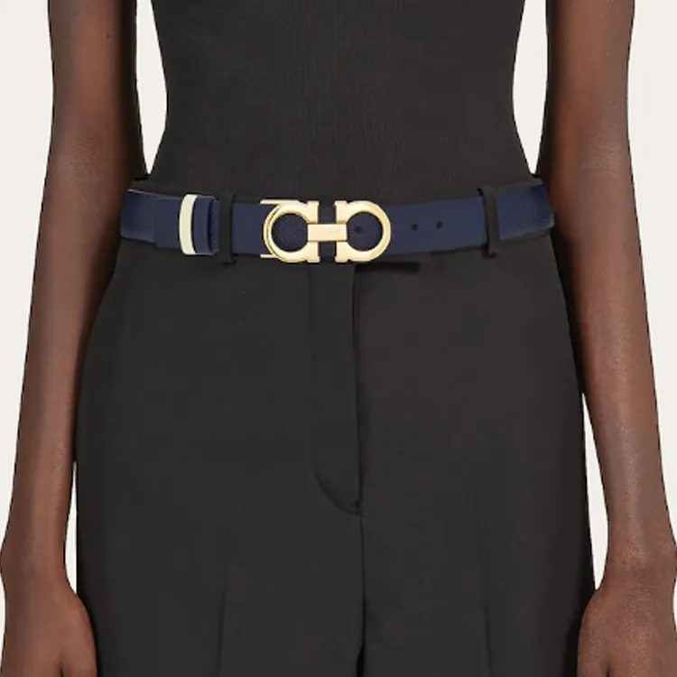 Ferragamo Gancini plaque Reversible Leather Belt-1