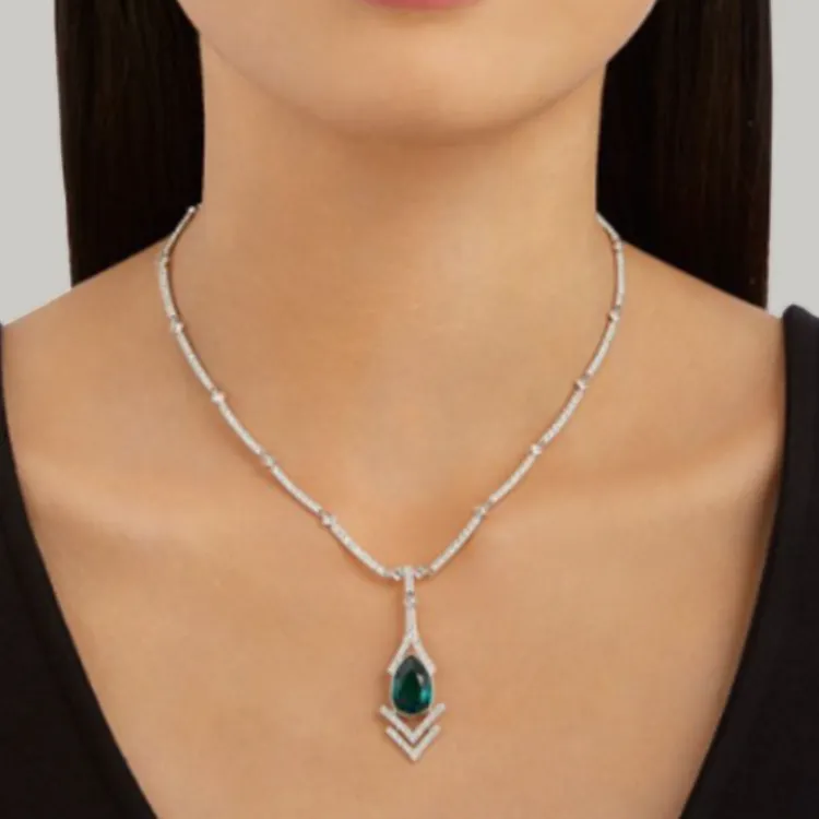 Swarovski Alloy Necklaces Unisex Silver-2