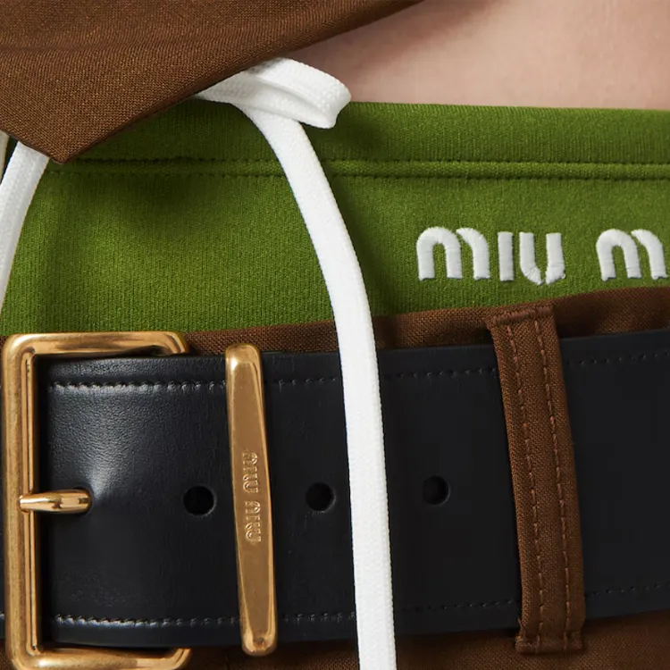 MIU MIU Embellished With Carved Emblem, Pin Buckle Leather Belts Women's Black Width 6CM-3