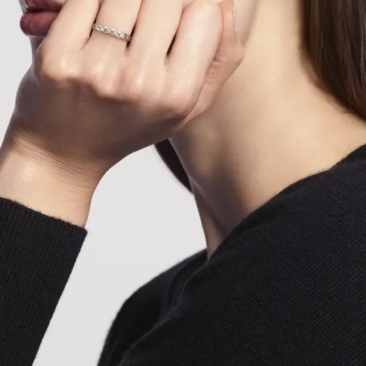 CHANEL Platinum Rings Unisex Silver-1