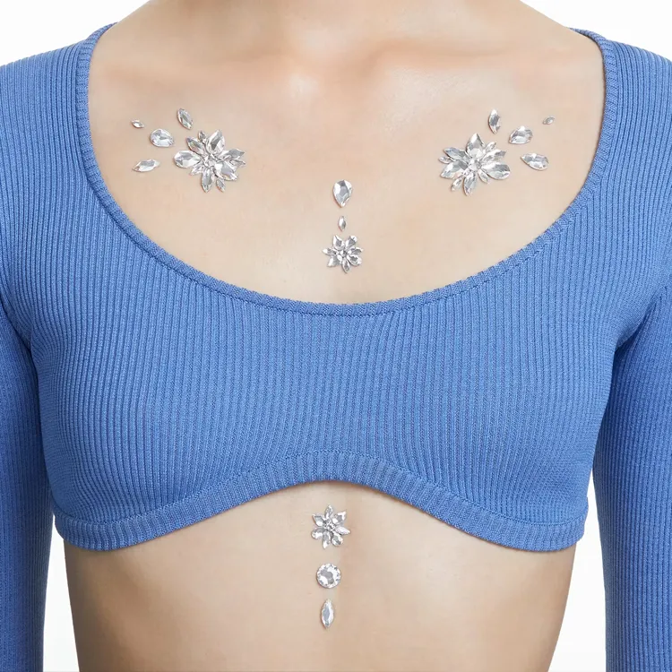 Swarovski Faux Crystal Body Jewelry Unisex White-2