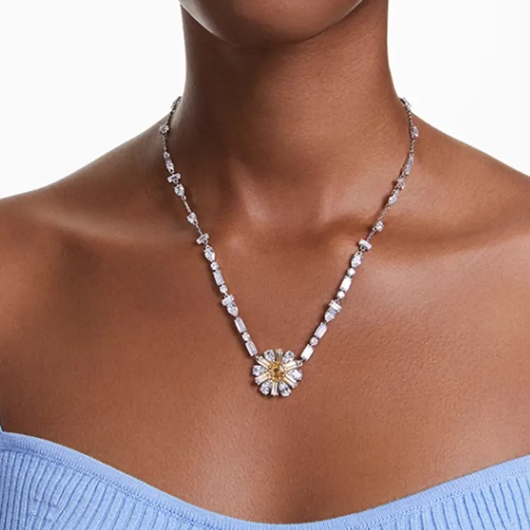 Swarovski Rhodium-Plated Cubic Zirconia Necklaces Women's Silver-3