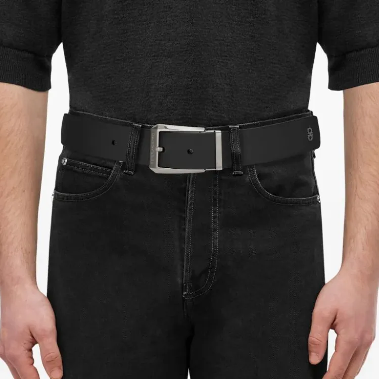 Ferragamo Logo engraved Reversible Leather Belt-3