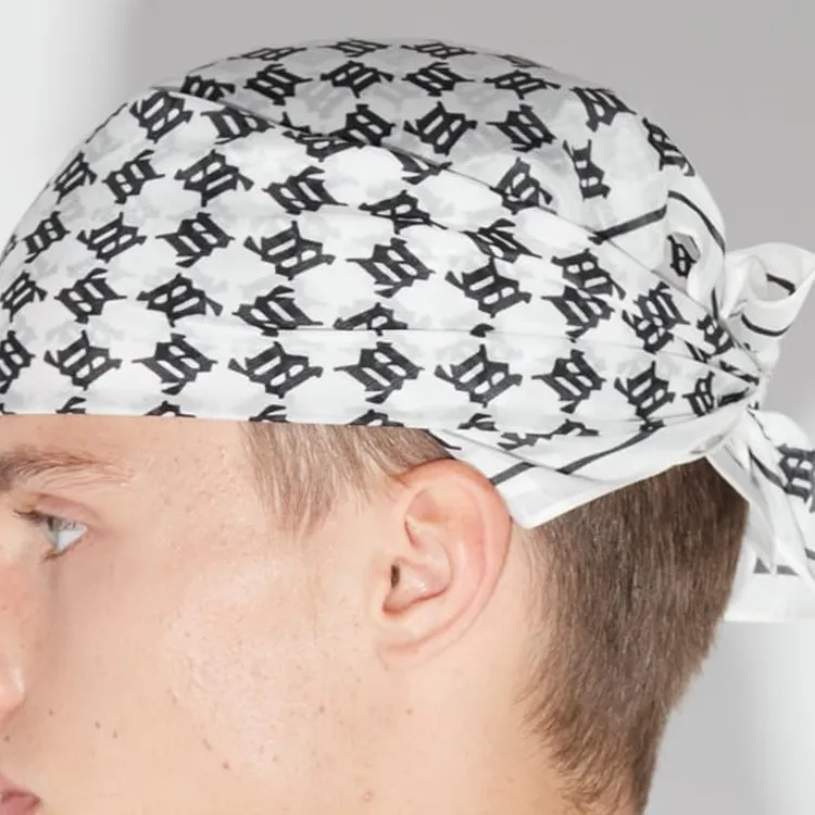 Misbhv Cotton Silk Headwraps Men's Black White-3