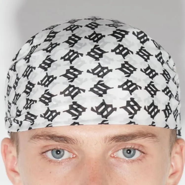 Misbhv Cotton Silk Headwraps Men's Black White-4