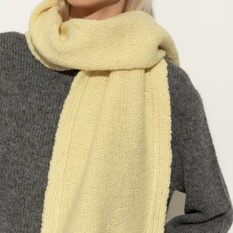 JIL SANDER + Logo Patch Knitted Scarf-3