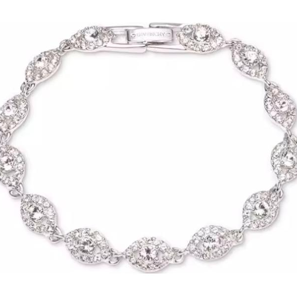 GIVENCHY Crystal White Crystal Bracelets Unisex Silver - POIZON