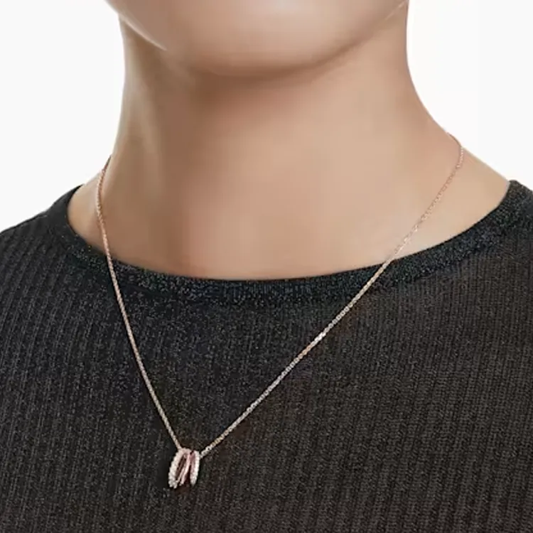 Swarovski Hyperbola Rose Gold Tone Plated, Metal, Rhodium Plated Necklaces Women's Gold-3