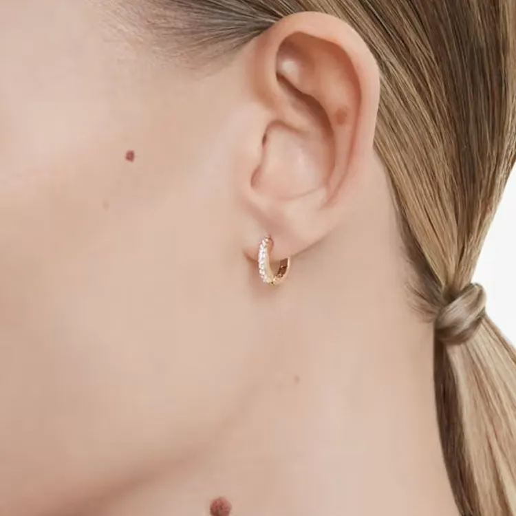 Swarovski Synthetic Cubic Zirconia, Rose Gold Tone Plated Earrings Women's Gold-4