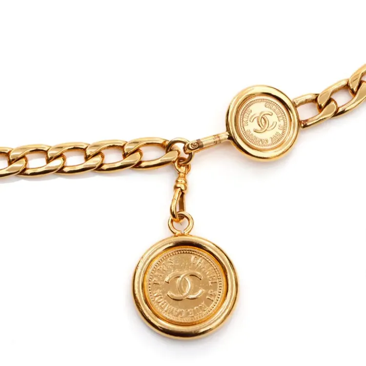 CHANEL 1970s Medallion Chain Belt-2