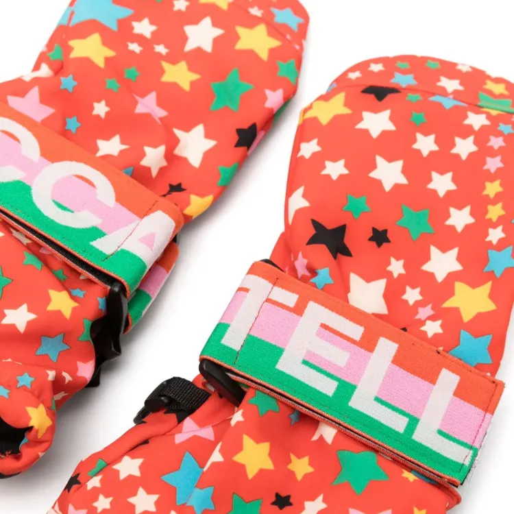Stella McCartney Polyurethane Recycled Polyester Gloves Kids' Red-2