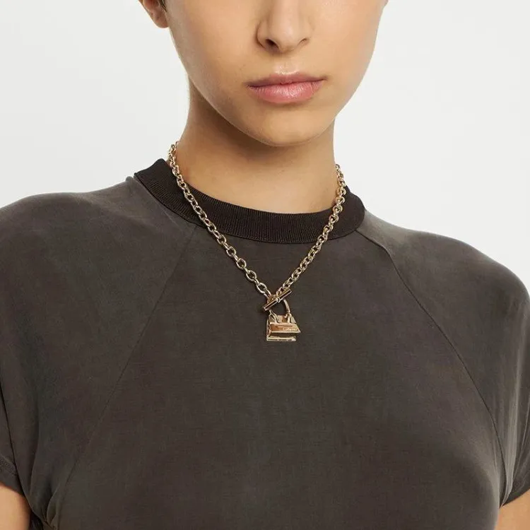 Jacquemus Brass Bronze Necklaces Women's Gold-3