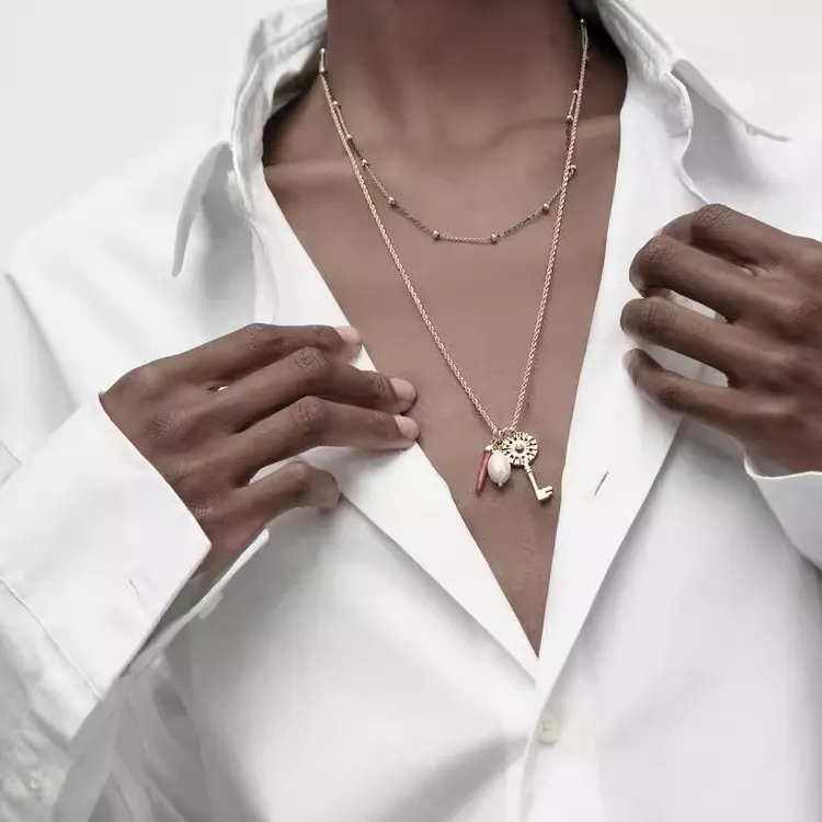 ZARA Brass Necklaces Women's Gold-3