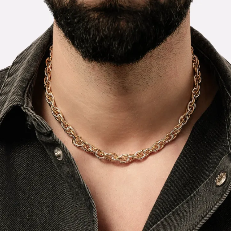 Crystal Haze 18K Gold-Plated Brass Silver-Plated Necklaces Unisex Silver/Gold-2