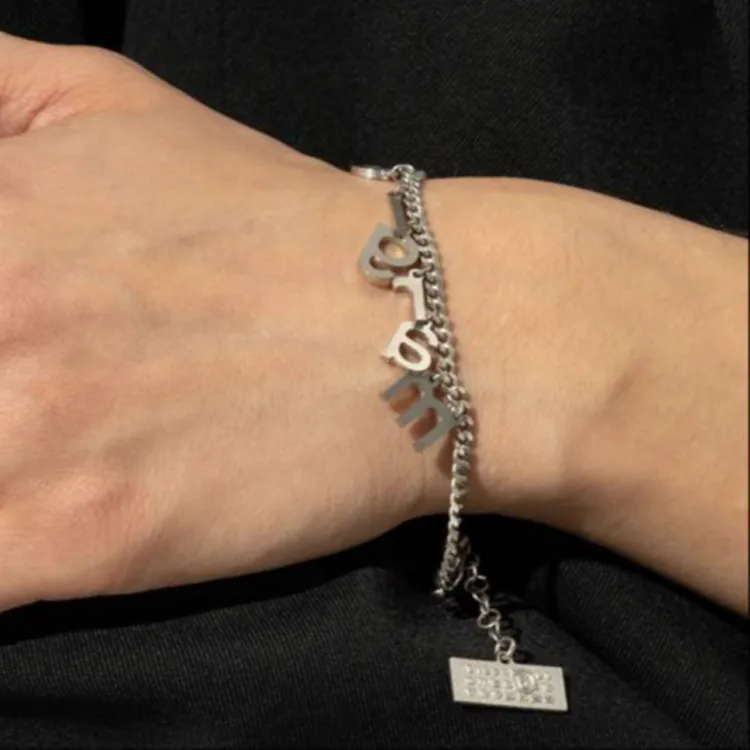 MM6 Maison Margiela Logo Plaque Bracelet-3