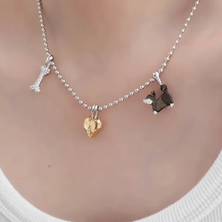 ICEWALD 925 Sterling Silver 18K Gold Plated Diamond Pendants Unisex Gold-3