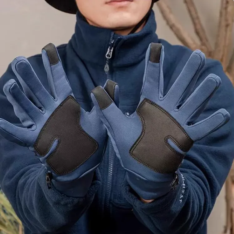 Columbia Polyester Elastane Artificial Leather Gloves Men's Blue-4
