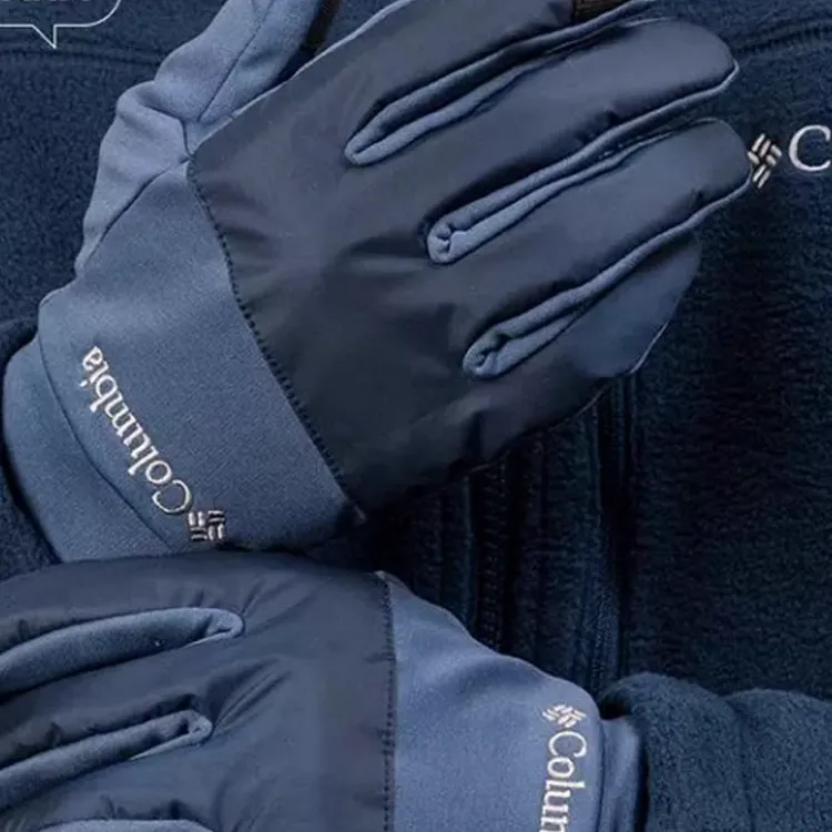 Columbia Polyester Elastane Artificial Leather Gloves Men's Blue-3