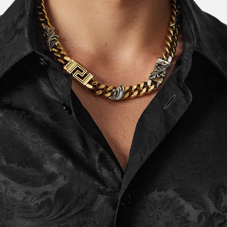 VERSACE Barocco Leaf Chain Necklace-2