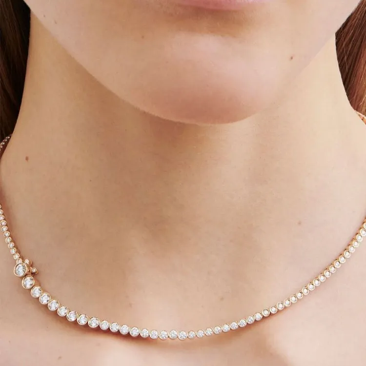 Sophie Bille Brahe 18kt Yellow Gold Tennis Diamond Necklace-2