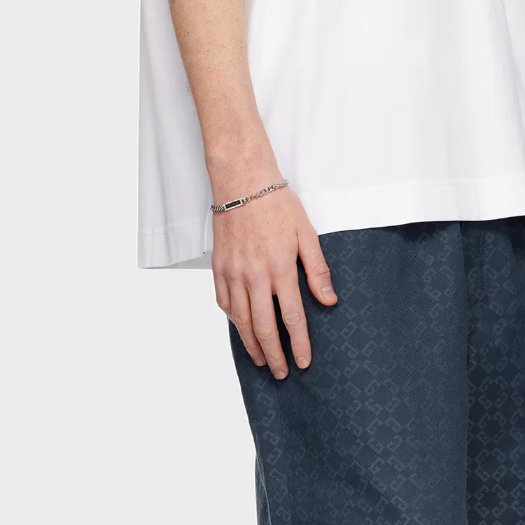 Givenchy Brass Enamel Bracelets Unisex Silver-2