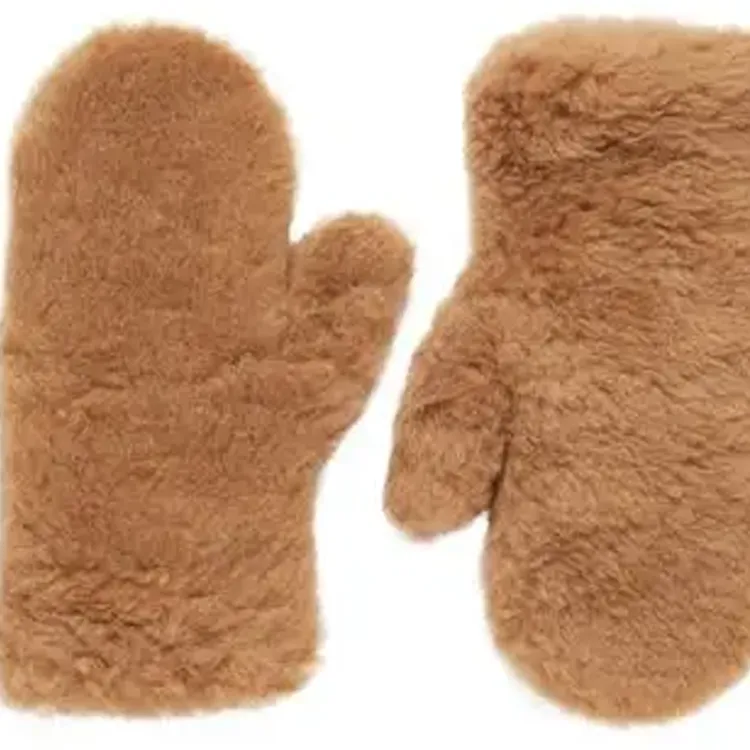 MaxMara   Knit Gloves Unisex Brown-1