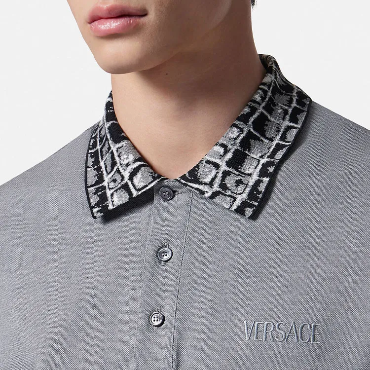 VERSACE Polo Shirts Men Gray-4