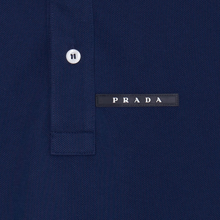 【希少❗️】PRADA ネイビー ポロシャツ　黒タグ　トリコロール　M 希少❗️】PRADA ネイビー ポロシャツ 黒タグ トリコロール M