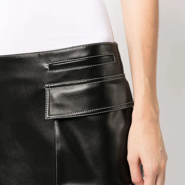 PHILOSOPHY DI LORENZO SERAFINI Faux-leather Mini Skirt-4