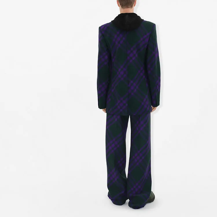 Burberry Check pattern Wool Trousers-2