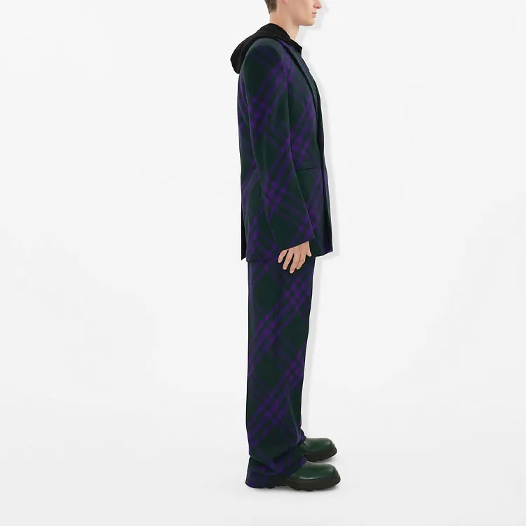 Burberry Check pattern Wool Trousers-3