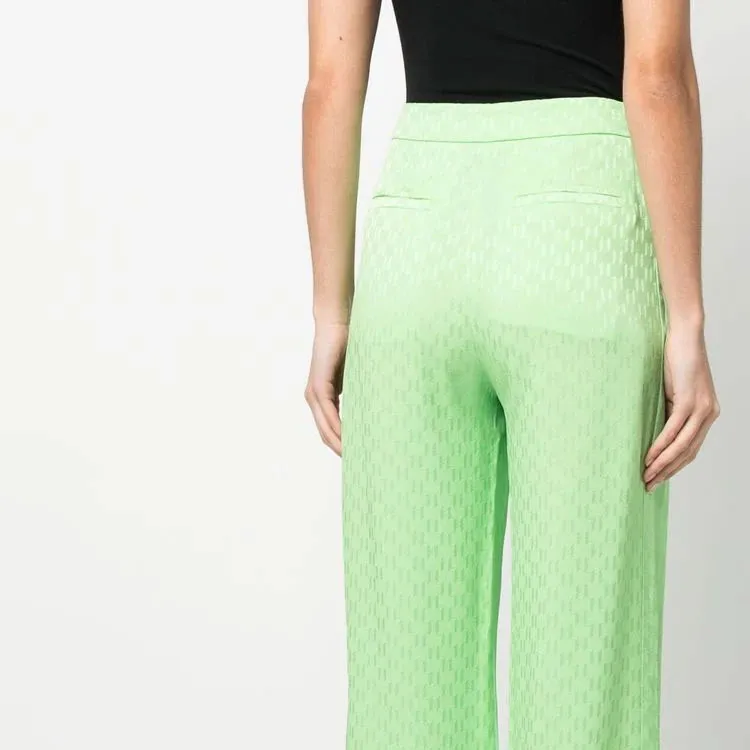 Karl Lagerfeld Monogram jacquard Wide leg Trousers-5