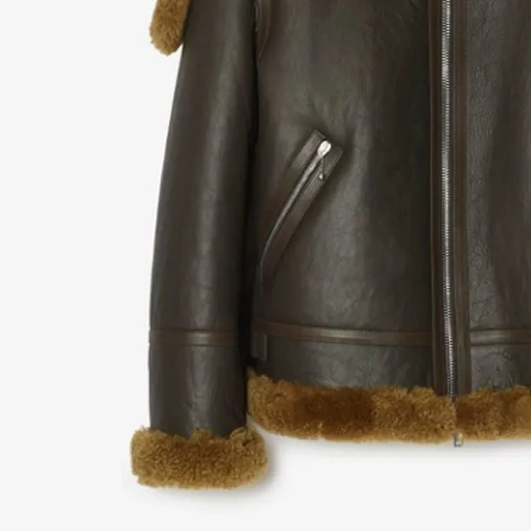 Burberry Shearling Leather Aviator Jacket-3