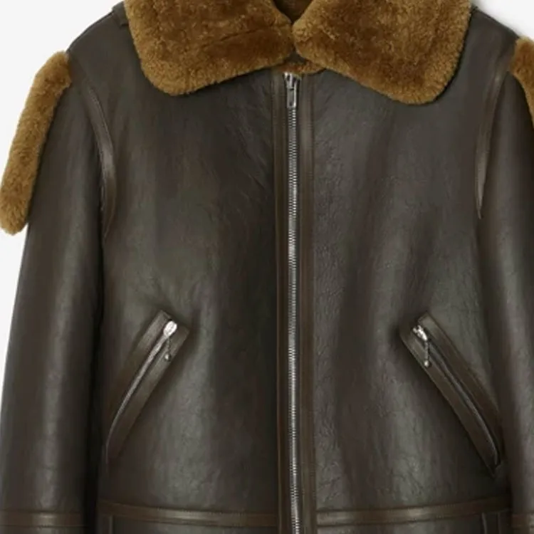Burberry Shearling Leather Aviator Jacket-1