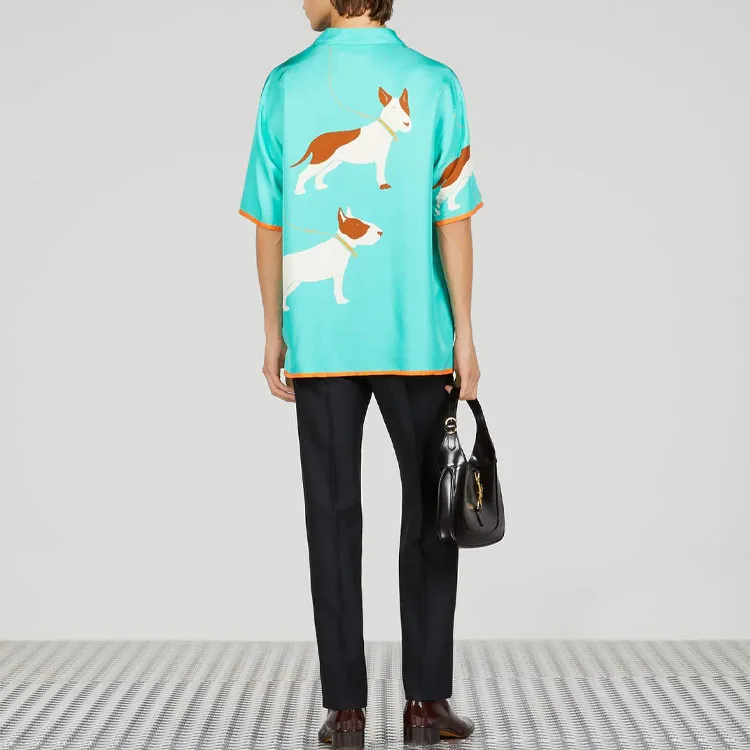 GUCCI Shirts Men Turquoise-4