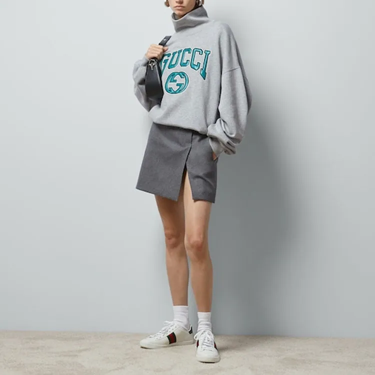 GUCCI Logo Patch Turtleneck Sweatshirt-1