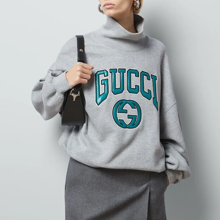 GUCCI Logo Patch Turtleneck Sweatshirt-3