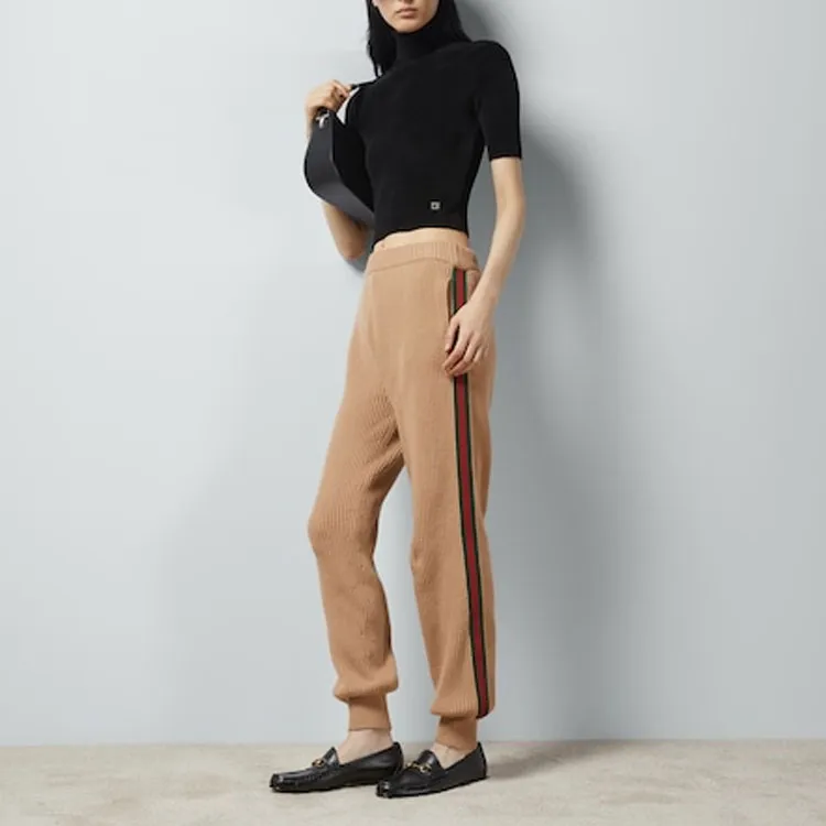 GUCCI Casual Pants Women's Brown-2