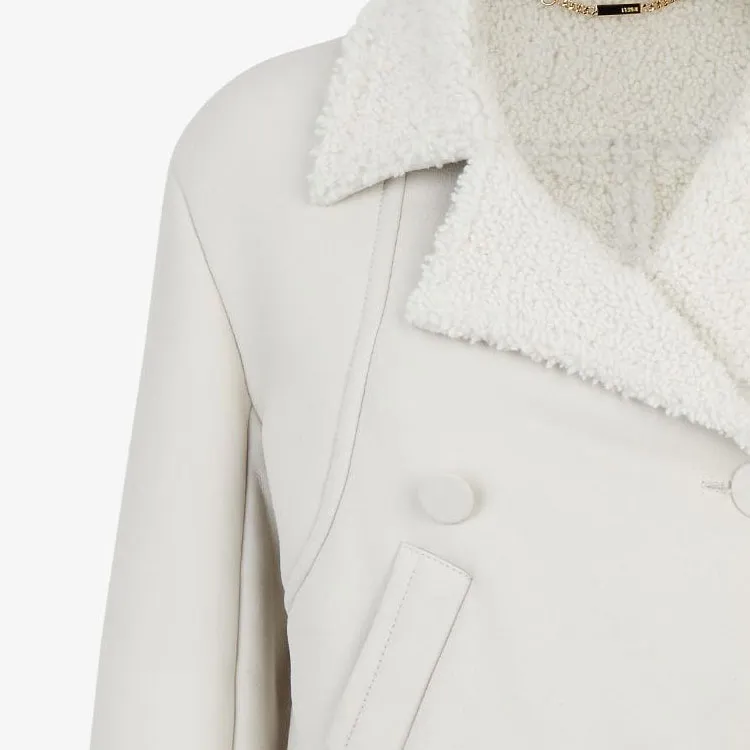 FENDI Leather Jacket Women's White-2