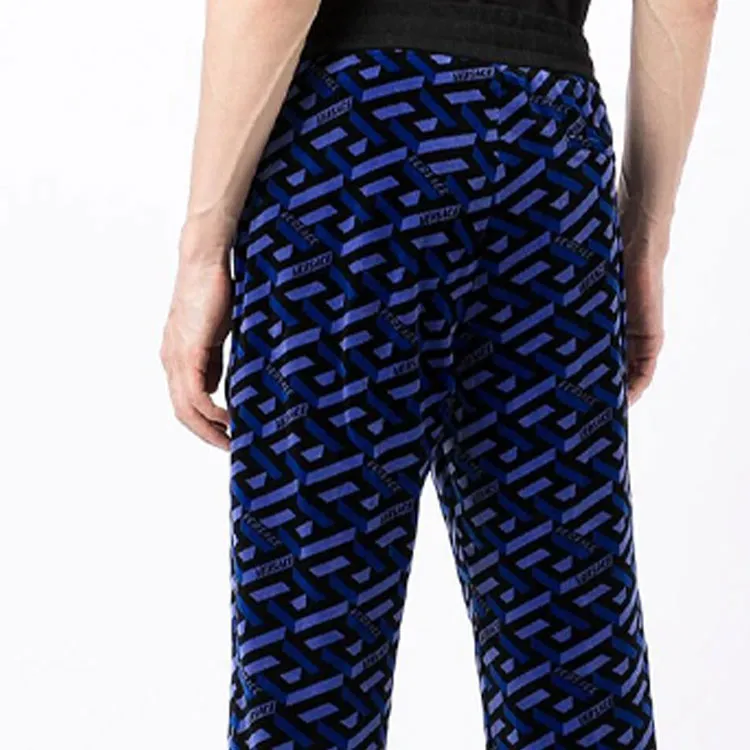 VERSACE La Greca Print Chenille Trackpants-5