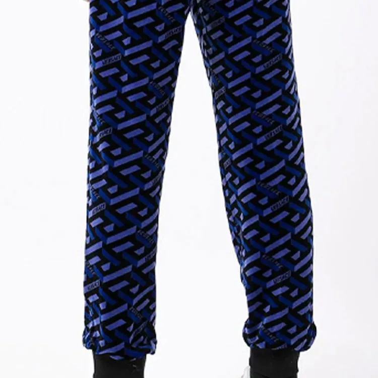 VERSACE La Greca Print Chenille Trackpants-6