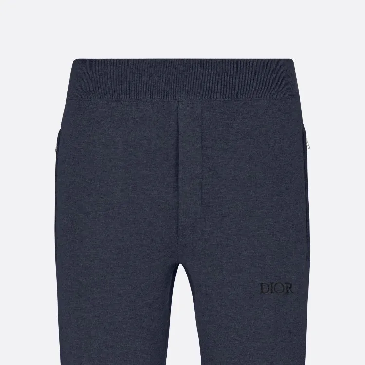 DIOR Knitted Sweatpants Men's Marine Blue-4