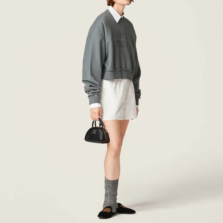 MIU MIU FW23 Sweatshirt Women's Iron Gray-1